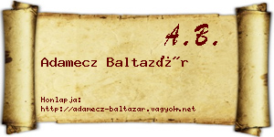 Adamecz Baltazár névjegykártya